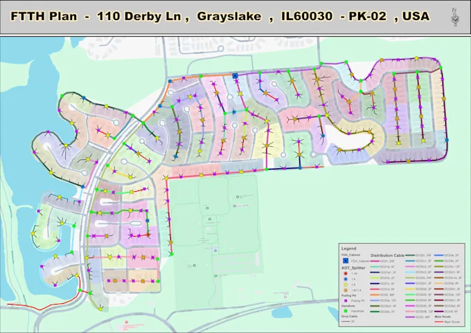 FTTH network design as-built map