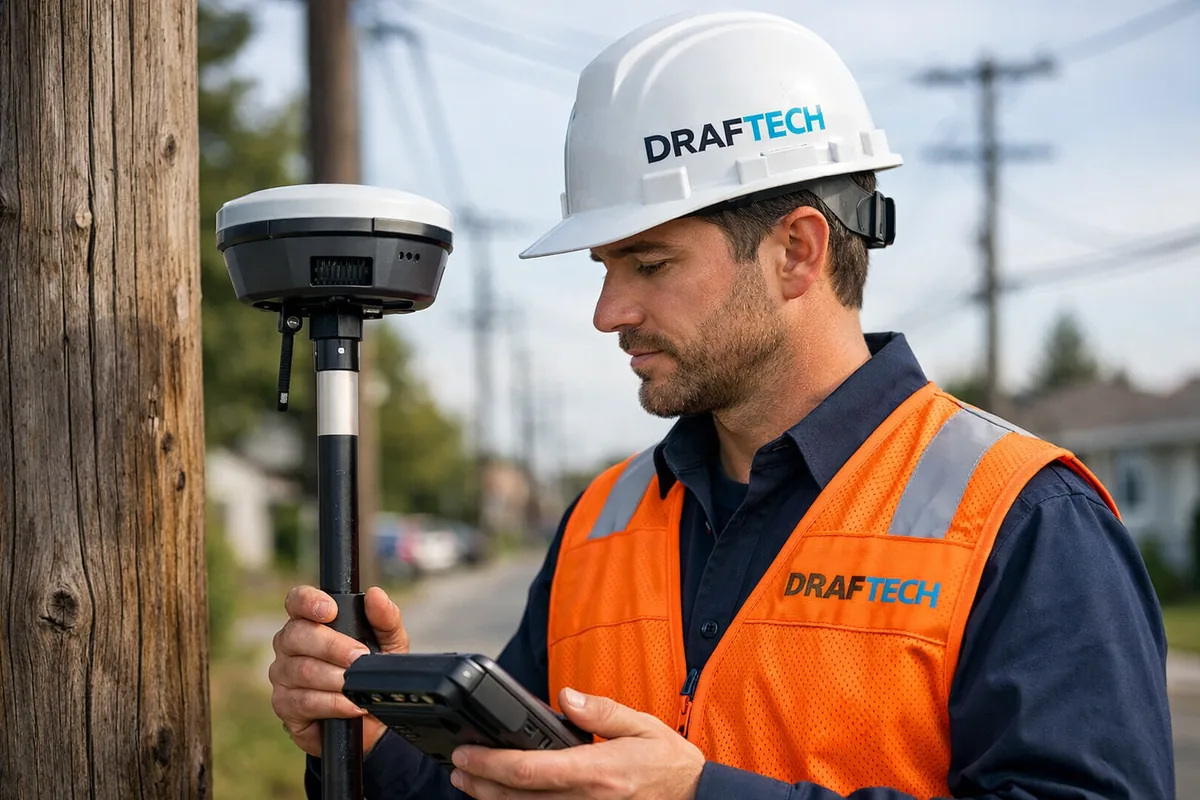 Aerial view of fiber deployment field survey