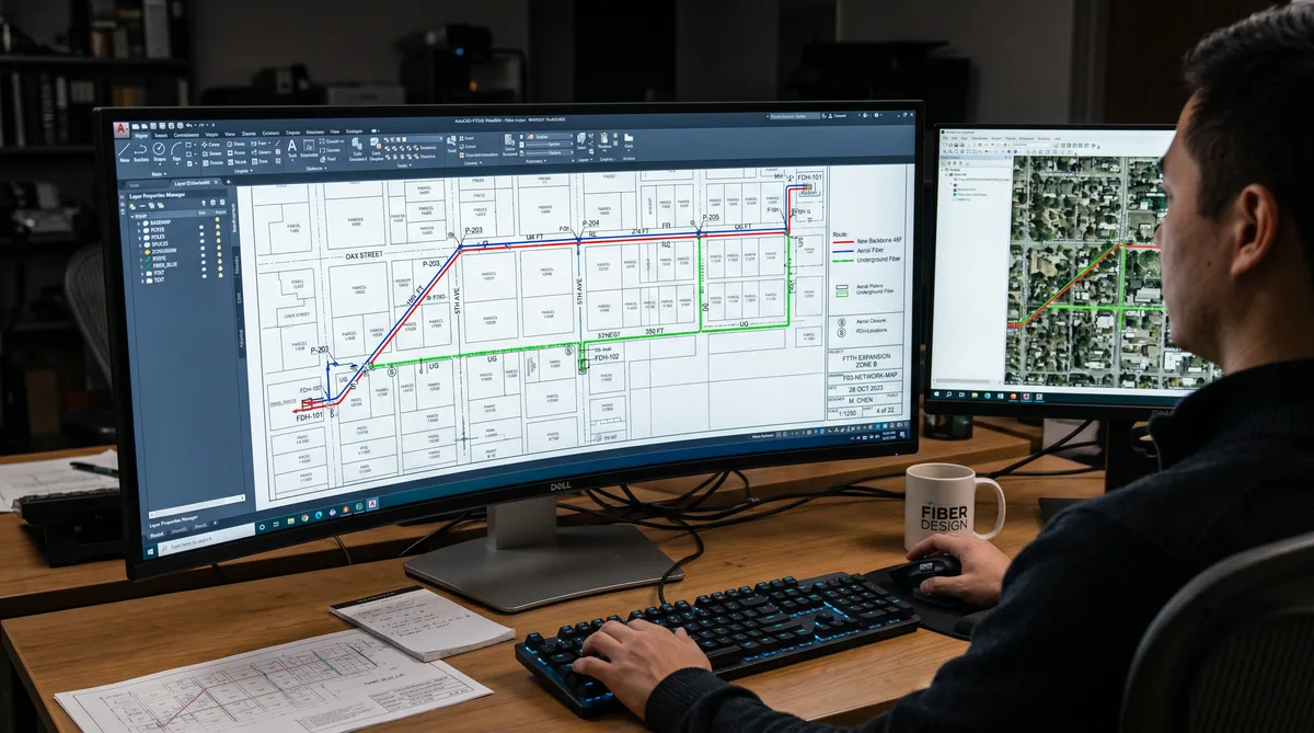 Middle-mile fiber backbone construction along rural highway