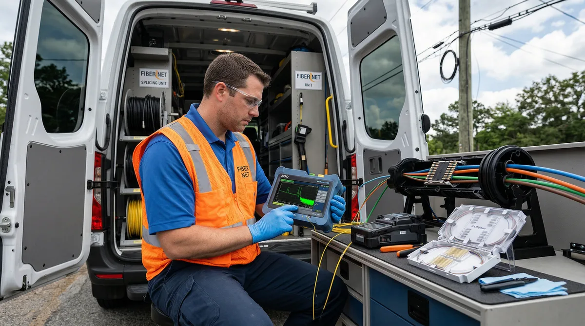 Fiber optic OTDR testing documentation and as-built records for splice loss acceptance