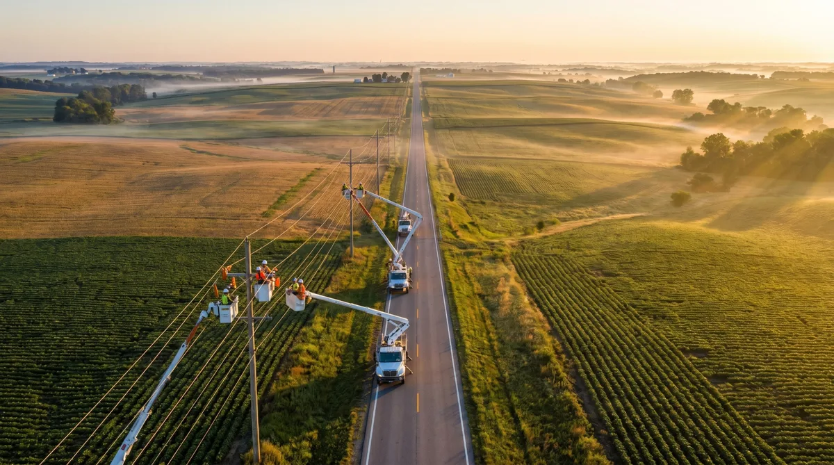 Fiber construction workforce at BEAD broadband deployment site